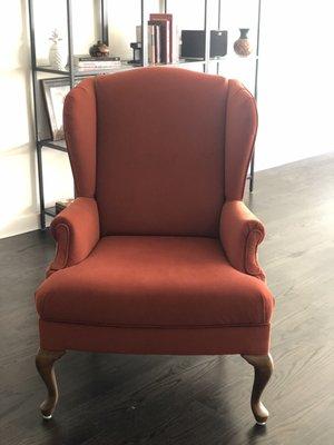 Recovered wingback chairs