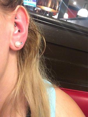 (I got my conch done which is the little black one!)