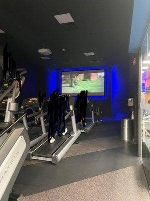 Women's cardio/movie room