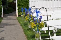 Aisle flowers for a summer wedding at Castleton