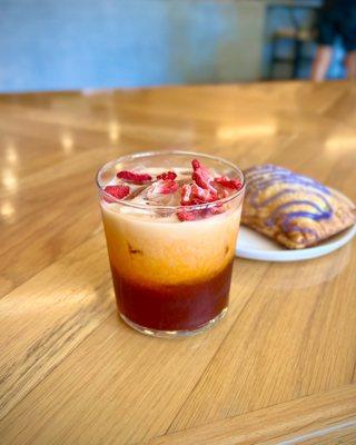 Strawberry basil Thai tea and pop tart