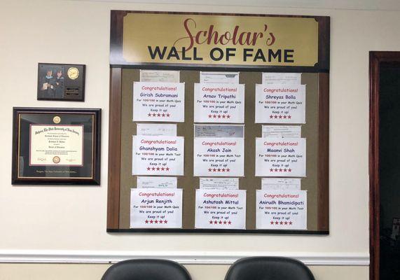 SCHOLAR's WALL OF FAME