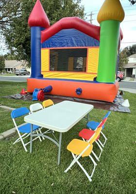 Kids tables and chairs available.