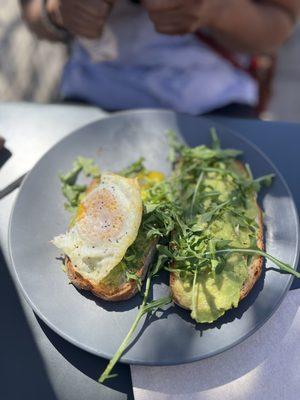 Avocado toast with an egg