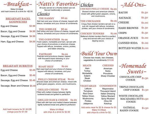 Check out our updated menu