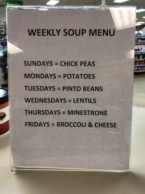 Soup menu