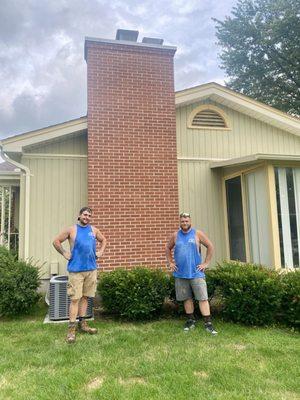 Thomas & Cam who made my beautiful new chimney!