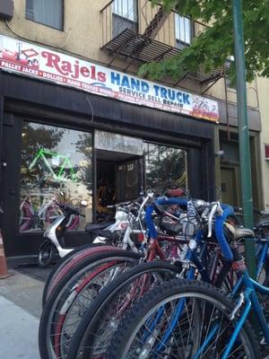 The sign in the front says "hand truck" in large letters, but they're really a bike shop.