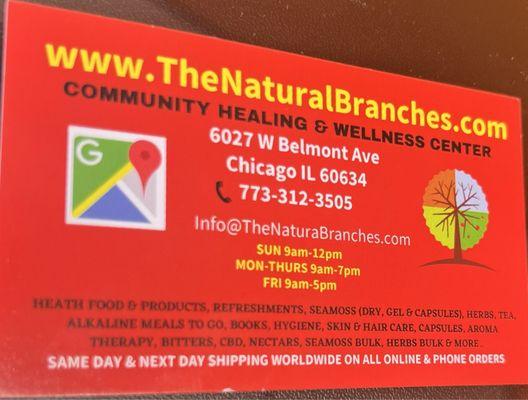 Business Card from The Company's Wellness Store.