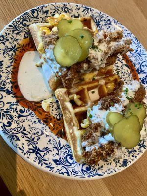 Asheville Hot with Mac-N-Cheese Waffles*