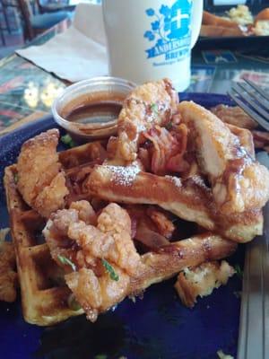 Free range chicken & bacon infused waffles...yummy :)