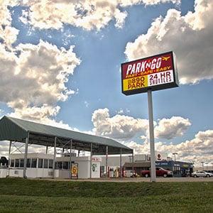 Economy self-park lot is next door