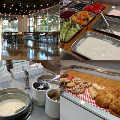 Helping out with the opening of their new cafeteria. So clean and new!