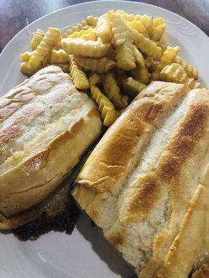 Cuban sandwich with fries