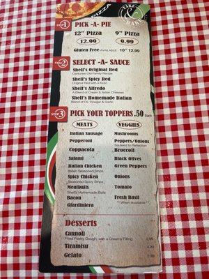 Menu back