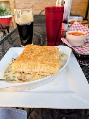 Chicken pot pie with a Guinness