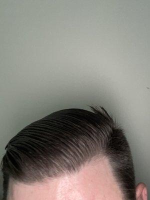 WHY CUT A COWLICK THIS WAY? Now I have to use a TON of product or always wear a hat