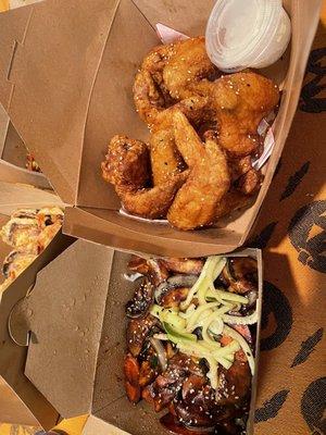 Tteokboki and Korean Fried Chicken