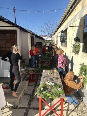 Wreath Making workshop on the patio!