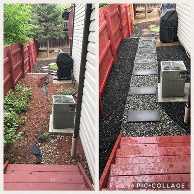 Before & after of a walkway replacement