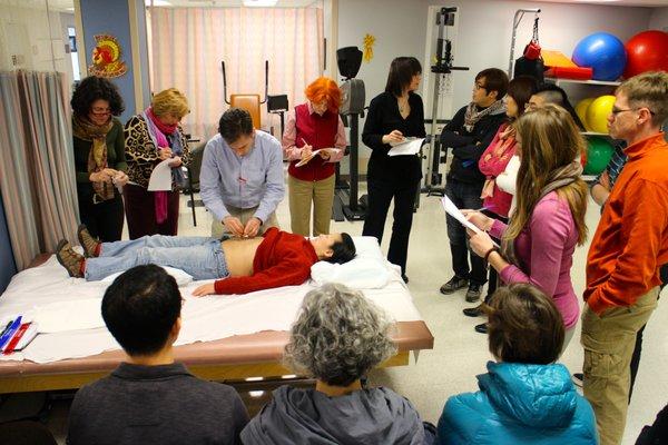 Dr. Paul F. Ryan teaching abdominal acupuncture at Lutheran Medical Center (now NYU Langone Hospital - Brooklyn) in 2015.