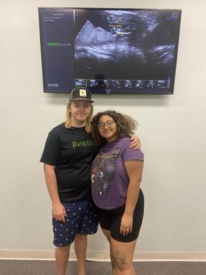 We got a picture together at the end of the appointment ( my hair was a mess from laying down)