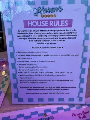 House rules learn them !!!