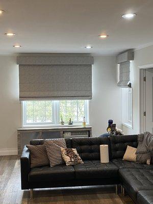 Roman Shades with Corner on top