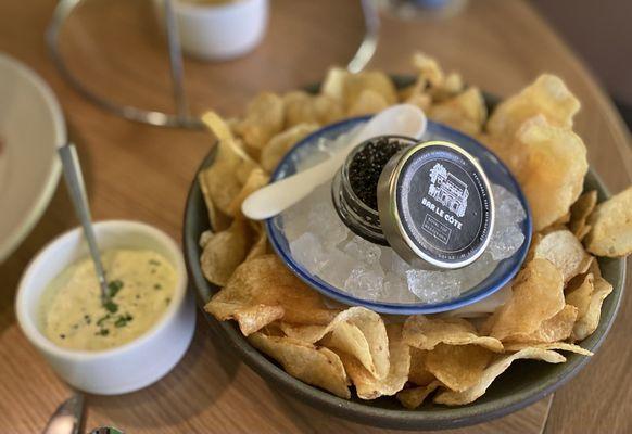 Bar Le Côte "Royal" Caviar, chips and insane sauce Gribiche one of my favourite things on the menu!