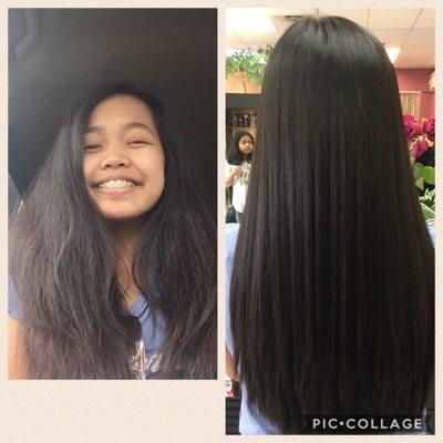 Japanese hair straigntening before and after