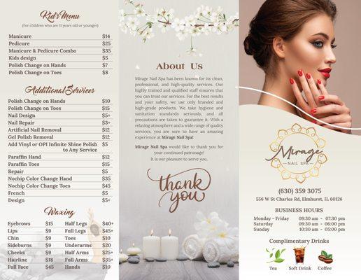 Welcome to The Mirage Nails Spa! You see the beauty in the world and the heaven of nail trends!