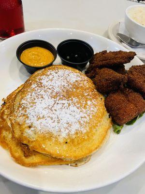 Pancakes and fried catfish