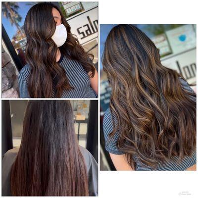 Balayage with baby lights done by Brianna