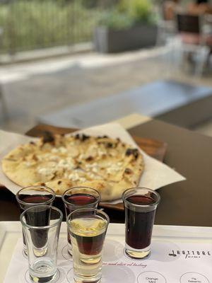 Newer wine tasting format & goat cheese pizza