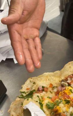 Employee opened my burrito barehanded and tried to give it back to me