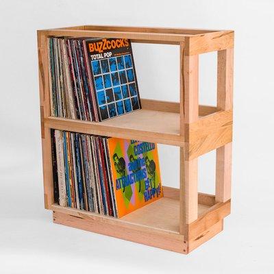 Solid Oak Record Racks in stock each tier holds 150