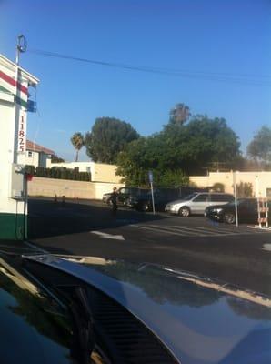 Parking lot of Limousine bus depot.