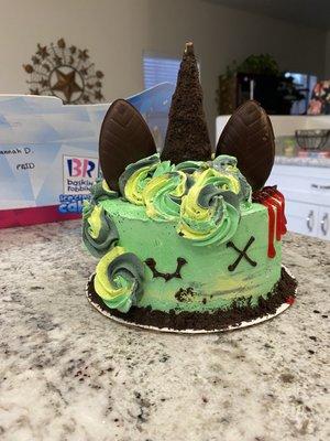 Unicorn Zombie ice cream cake