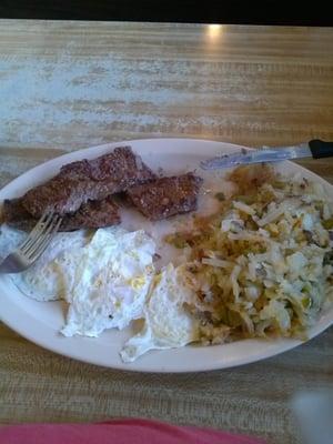 Steak and eggs.yummy