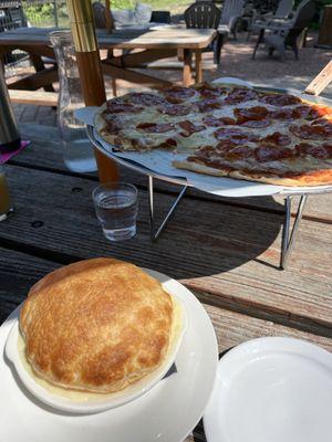 Chicken Pot Pie and Pepperoni Pizza