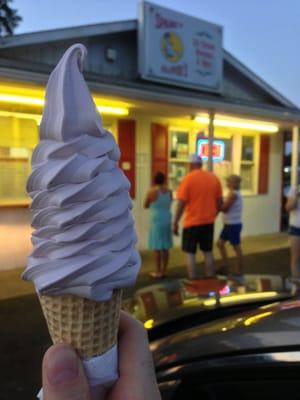 Black Raspberry on a sugar cone.