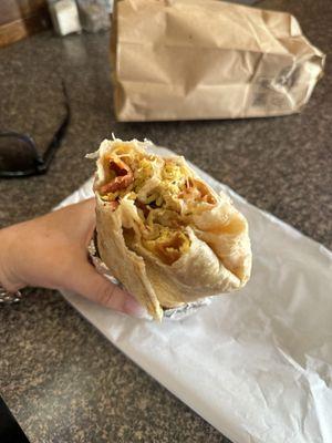 Bacon, Egg & Cheese Breakfast Burrito