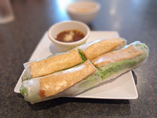 Spring rolls will grilled tofu