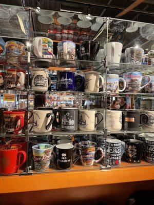 Mugs in the gift store