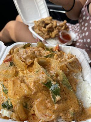 Panang curry and house chicken.