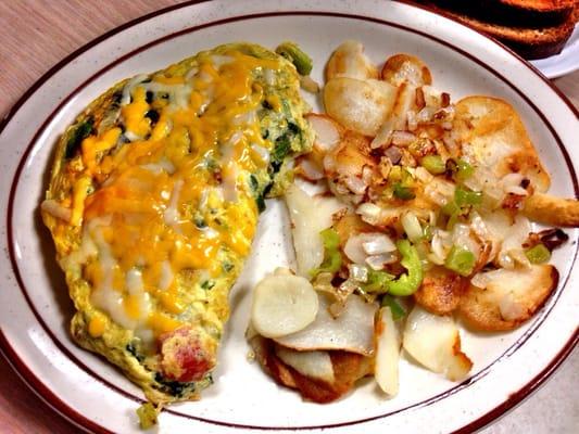 Garden omelet and home fries so delicious!!