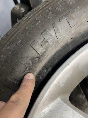 $55 dollars for used tire that looks like this is crazy they rob me with out weapon