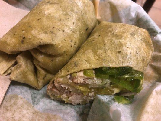 Spinach wrap with chicken