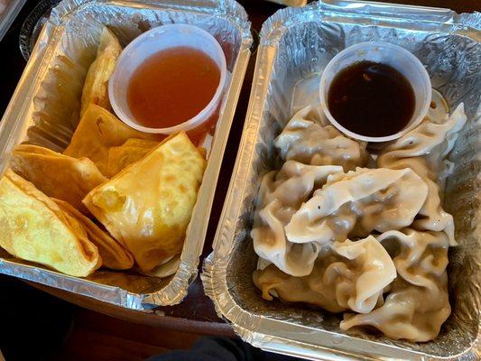 Crab Rangoon & Steamed dumplings