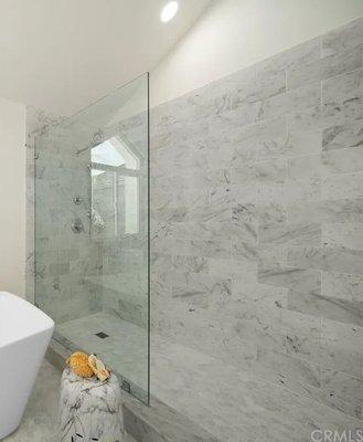 Large glass in shower